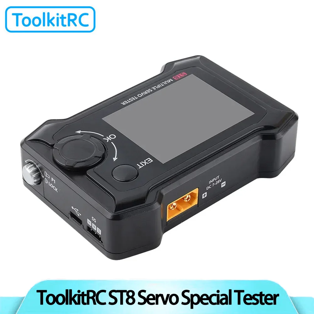 

ToolkitRC ST8 8CH 100W 2A 7-28V Multiple Servo Tester SBUS/PPM/PWM Signal Speed Liner Step Servo Analyzer With 4Ways Independent