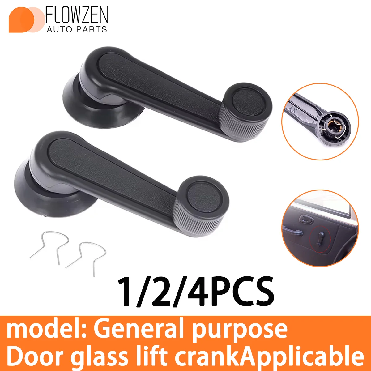 1/2/4PCS Universal Car Window Handle Car Manual Window Connect Winder Lifting Crank Handle Winder High Quality Auto Parts