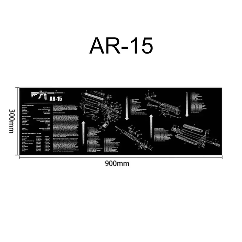 Gun Cleaning Rubber Mat AR15 AK47 Remington 870 GLOCK 3D M92 PX4 1911 3D CZ-75 CZ Shadow SA HK USP M&P Punisher