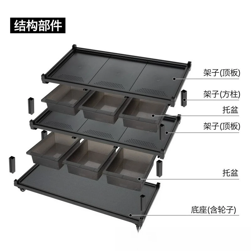 

Многоуровневый шкаф-террариум для рептилий с 2+ ярусами и выдвижными ящиками, для разведения гекконов-леопардов и змей-кукурузоловок