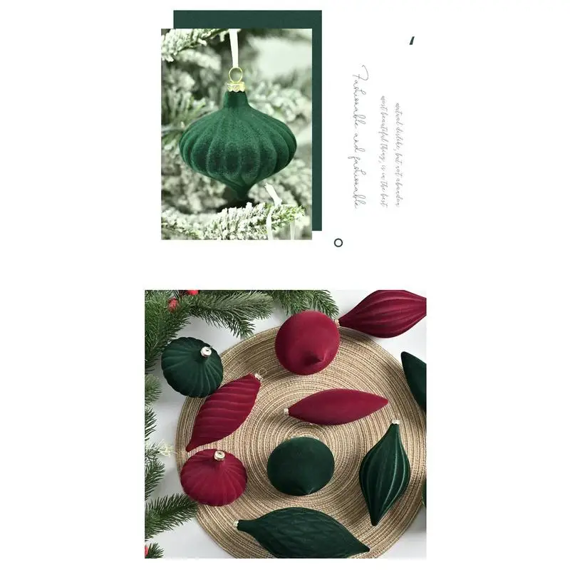 Bolas de adornos navideños de terciopelo, 27 adornos para árboles de Navidad, adornos decorativos inastillables, adornos flocados de Navidad