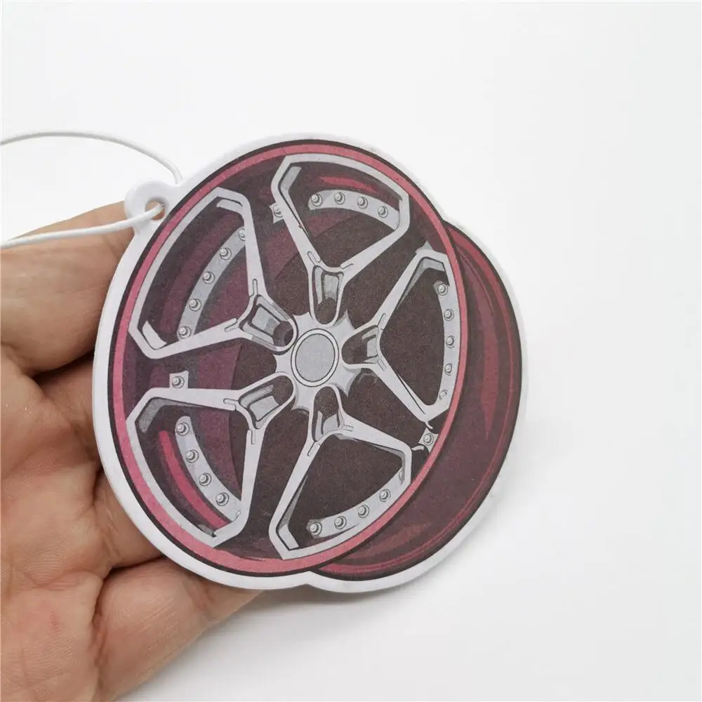 New Style Wheel Rim Air Freshener Hanging For Car Rear View Mirror Perfume Pendant JDM Solid Paper For BBS Auto Parts Wheel Hub