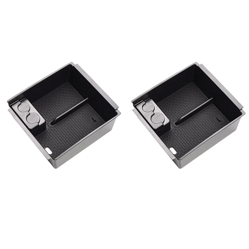 2X Armrest Box Storage For Isuzu D-MAX MU-X 2012 - 2019 DMAX MUX Tidying Box BLACK