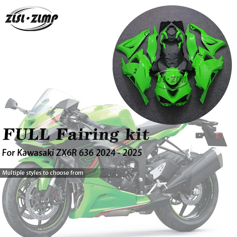 Motorcycle Molding Fairing for Kawasaki ZX6R 636 2024 2025 Green Gloss Fairings Kit Ninja ZX 6R ZX-6R Bodyframe Protective Panel
