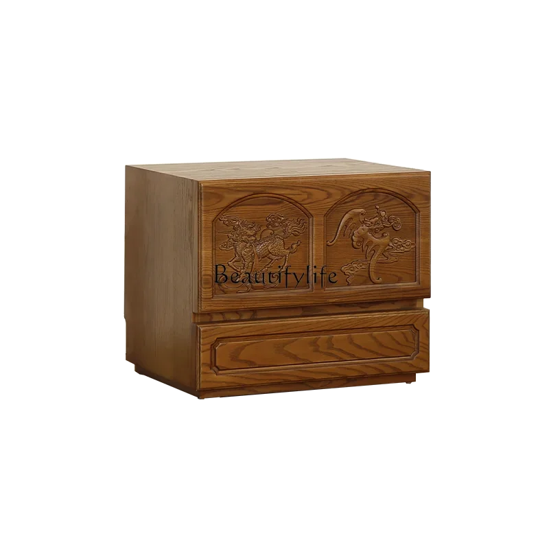 

FG17*Solid wood multi-functional storage retro Carmen dining side cabinet living room TV cabinet