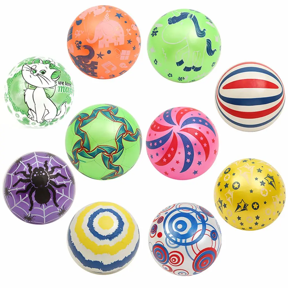 9 inches Random Color Indoor And Outdoor Sports Gifts Children  Toys Beach Ball Rubber Inflatable Rainbow Volleyball
