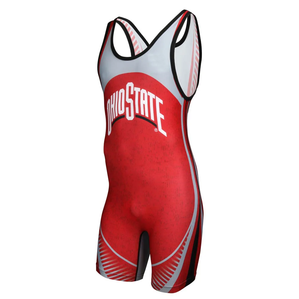 Ohio State Wrestling Singlets Tummy Control Wear Triathlon PowerLifting Clothing Swimming Running Skinsuit Weightlifting Wear