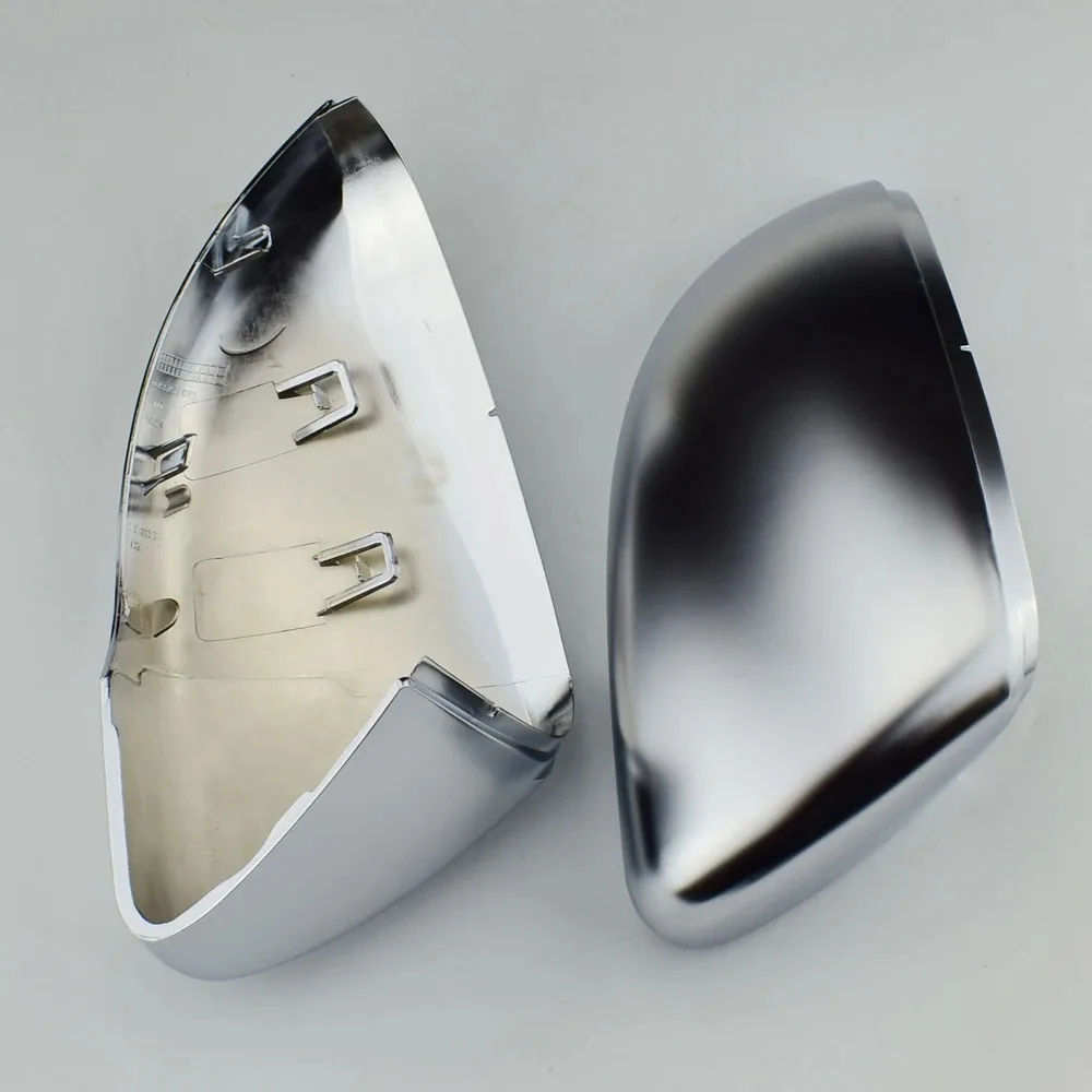 

2x For VW MK6 Golf 6 GTI 2009-2019 Matt Chrome Mirror Cover Silver Rearview Side Mirror Cap Housing Car Accessories