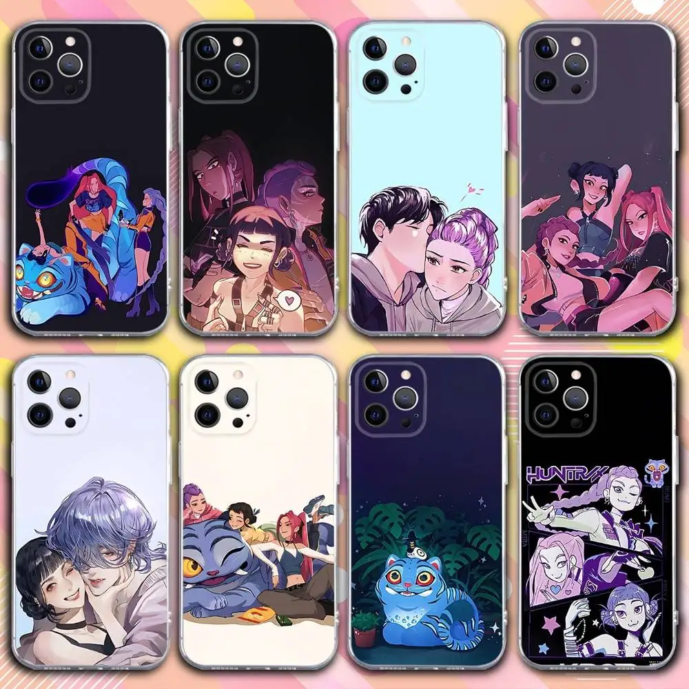 

KPop D-Demon H-Hunters Phone Case For iPhone 17,16,15,14,13,12,11 Pro,Max,Plus,X,XS,XR,SE4,E Mini Transparent Soft Cover
