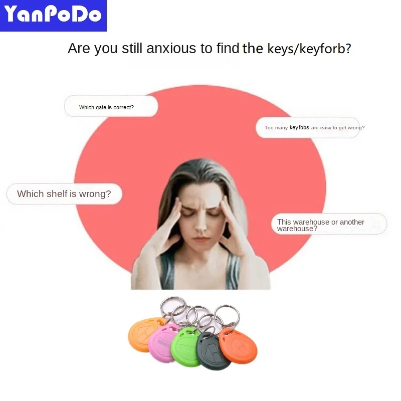 Yanpodo Passive RFID LED Tag UHF 860-960mhz 0-4M LED Light RFID Tags for Keychain Keyfobs Locating Book Tool Tracking Management