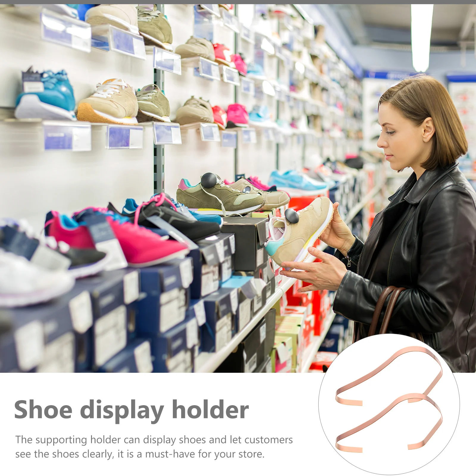 

2Pcs Stainless Steel Shoe Stand Support Holder High Heels Sandal Display Rack Organizer Shoe Display High Heels Support Stand