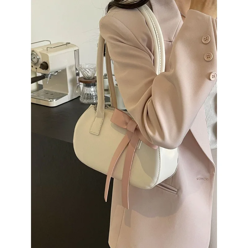 2024 New Fashion Bow Ice Cream Pink Girl Hundred Shoulder/Handbag