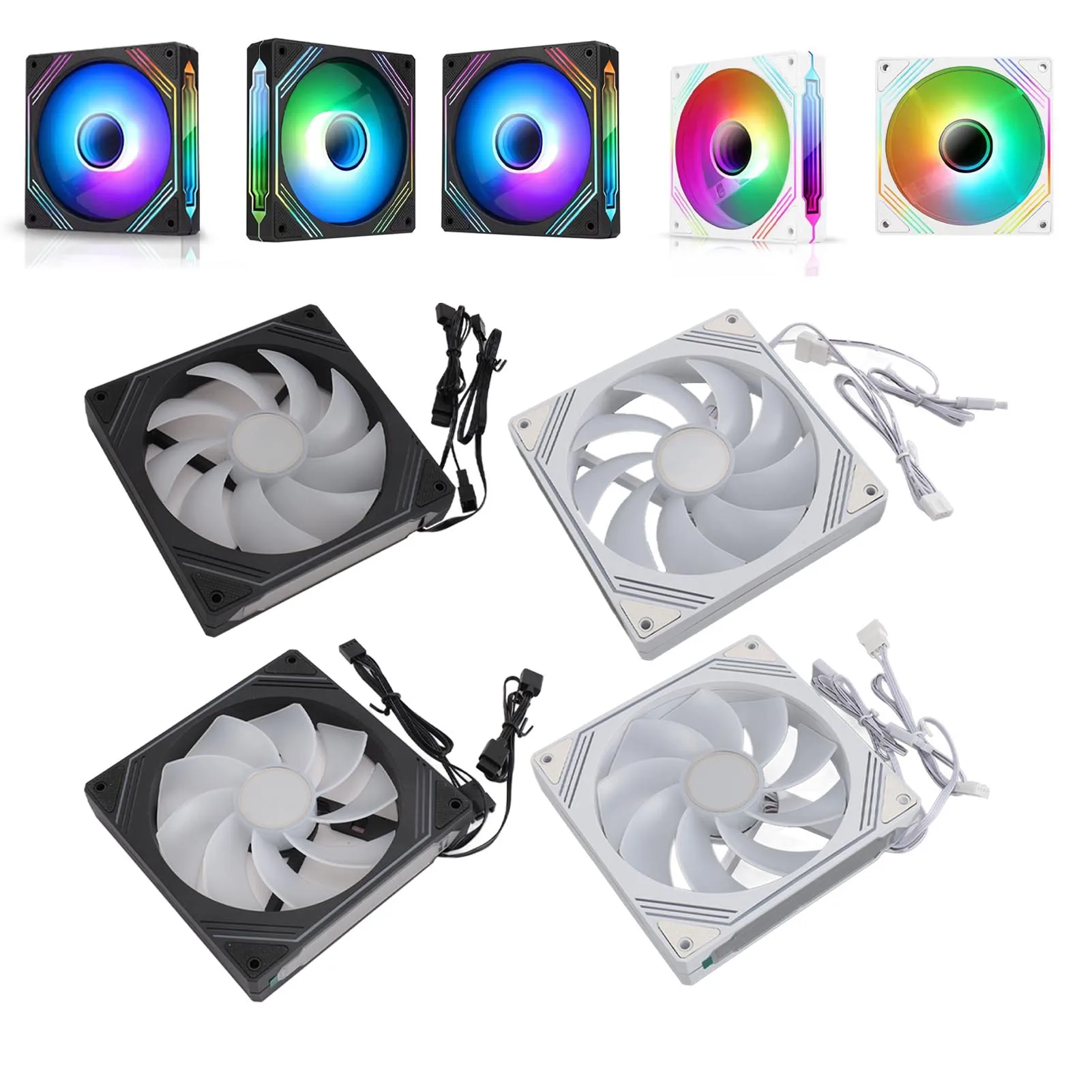

1Pc ARGB Chassis Fan 140x140x25mm Synchronized Light Quiet Heat Dissipation Cooling Fan for CPU Cooler Heat Sink PC Case Fan