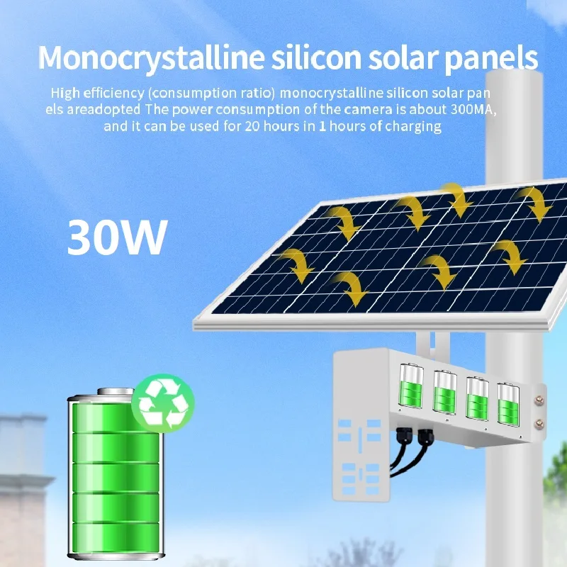 Imagem -05 - Painel Solar Impermeável para Câmera ip Carregador Solar ao ar Livre Bateria Embutida 30ah 12v Roteador de Vigilância 4g 40w