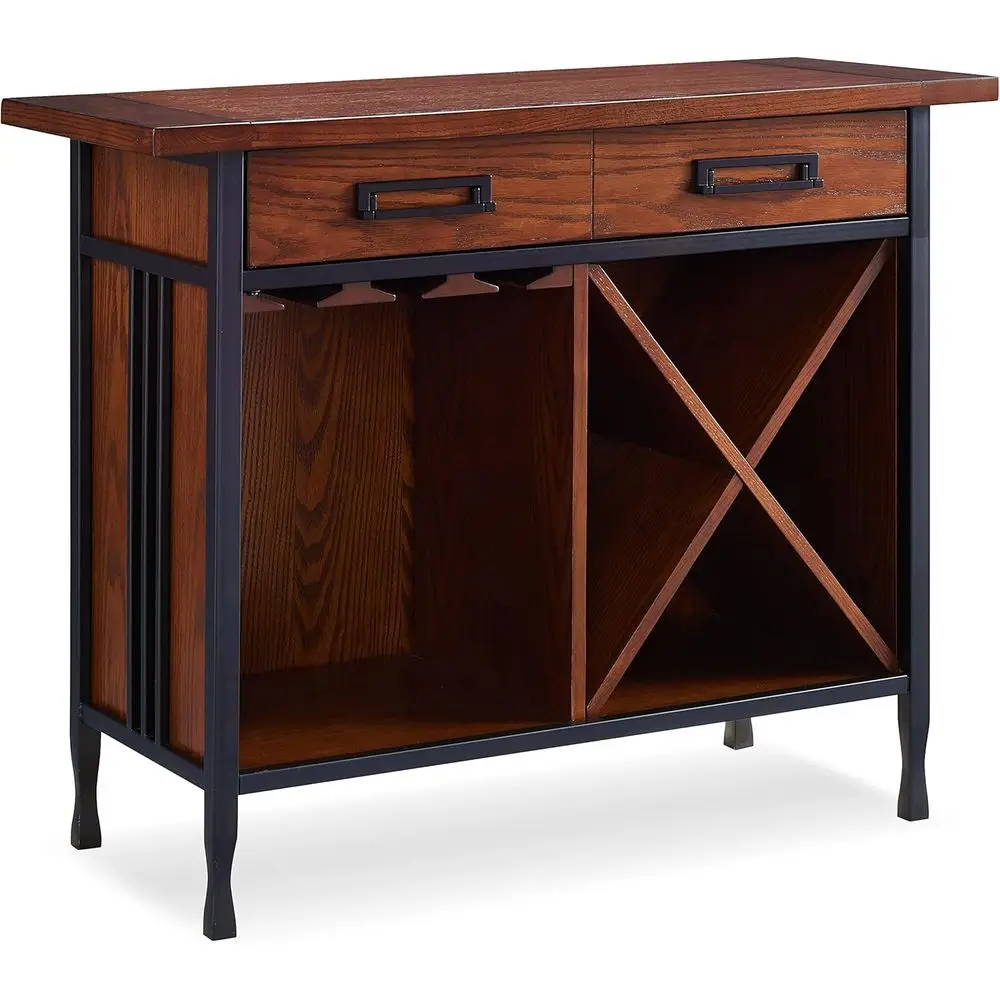 

Мини-бар Mission Oak с местом для хранения стаканов и бутылок, 11240 Ironcrat, дизайн в стиле рустик