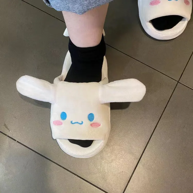 Creative Sanrioeds Slippers Movable Ears Cinnamoroll Creative Cute Home All-Match Indoor Slippers