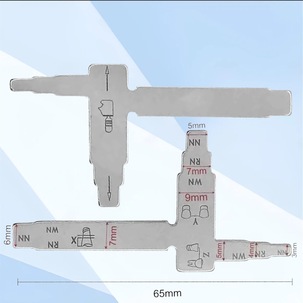 Dental Implant Measurement Gauge T Shape Precision Dental Tool for Implant Site Locating and Clinical Dentistry