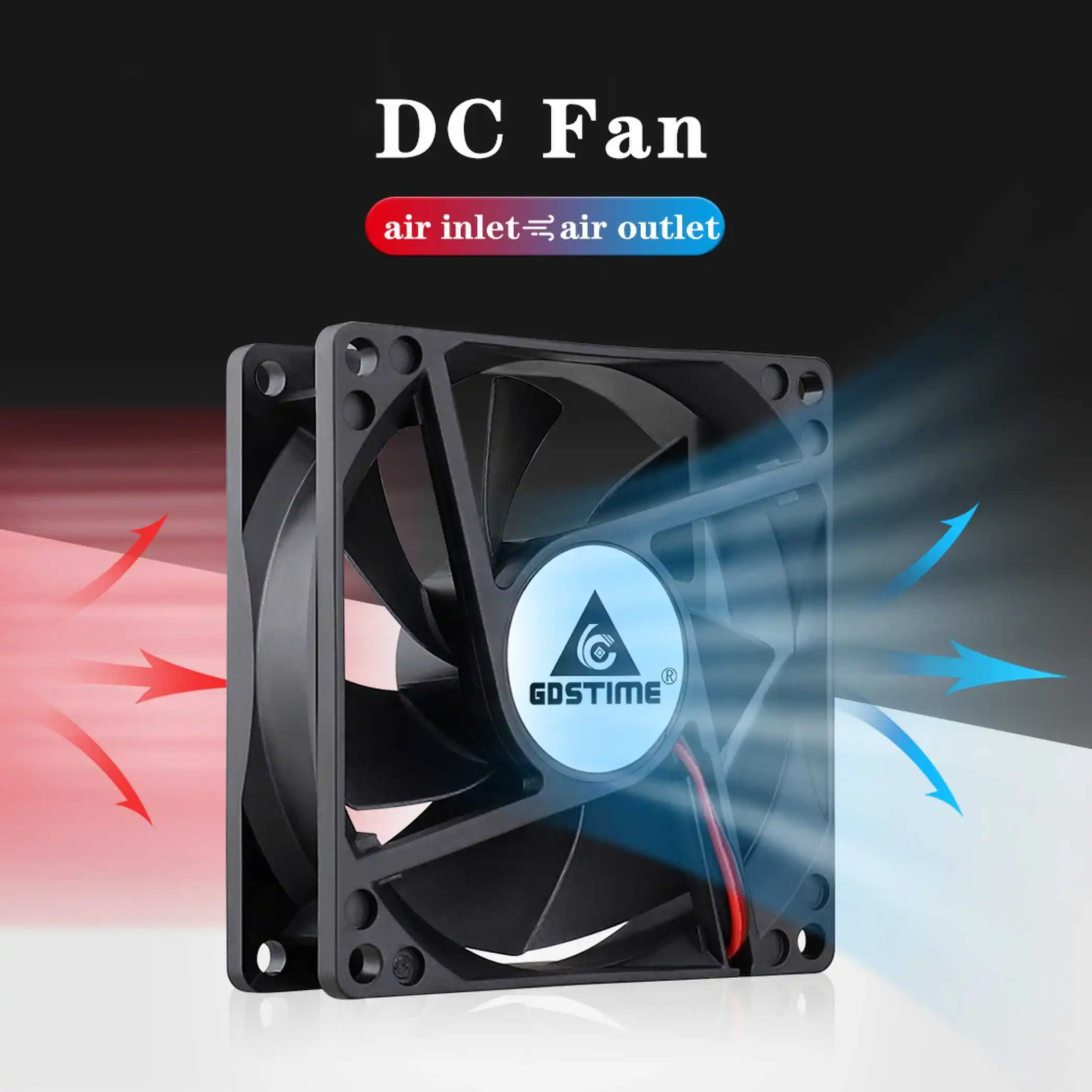 1PCS Gdstime DC 48V 2Pin 80mm 80x80x25mm 8CM 8025 Ball Bearing Cooling Axial Fan 80*25mm Brushless Laptop PC CPU Case Cooler Fan