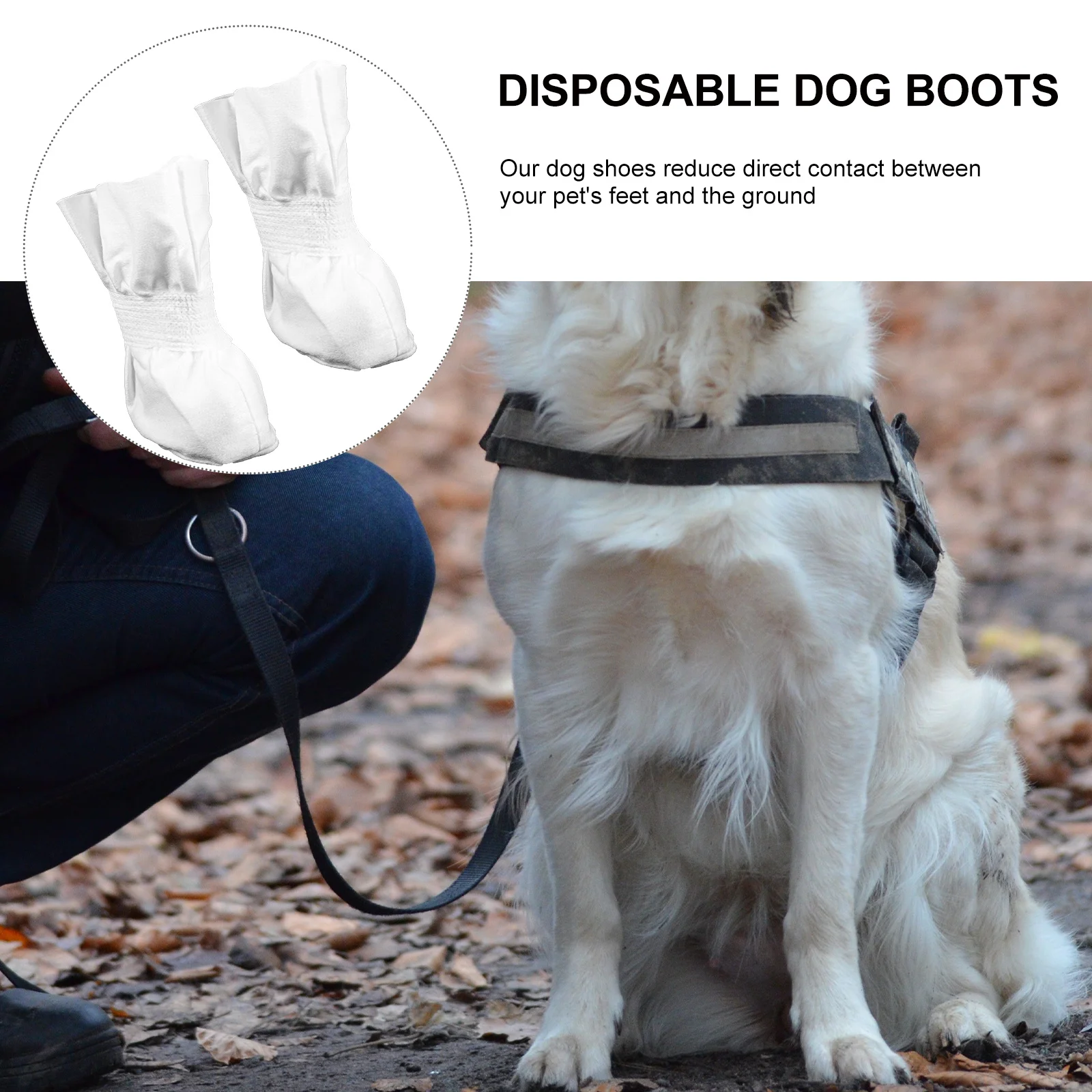 

4Pcs Disposable Pet Shoes Cloth Material Dog Paw Protection Adjustable Strap for Outdoor Use Small Dogs Cats Dog Shoes