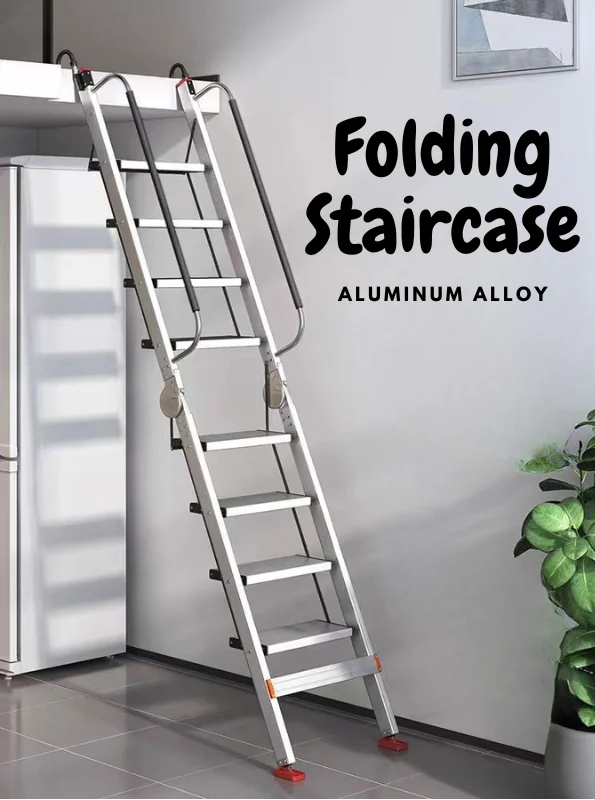 سلم ثقيل قابل للطي وقابل للتعديل من الألومنيوم، سعة تحميل 150 كجم معتمدة من CE لاستخدام الدرج والمستودعات