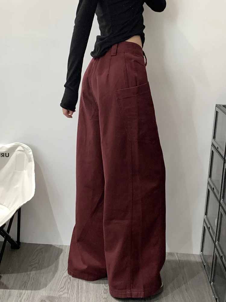 

Ретро-джинсы для женщин в рабочем стиле, свободные, струящиеся, с высокой талией, длинные брюки, удобные для весны и осени