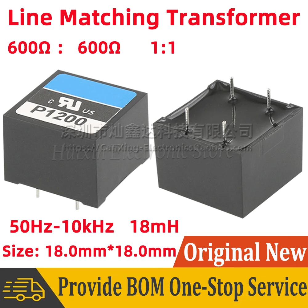 

P1200 Digital Signal Audio Line Matching Transformer 600 : 600 Ohm 1:1 Isolation Transformer Isolator 50Hz-10kHz 18mH 4 Pin