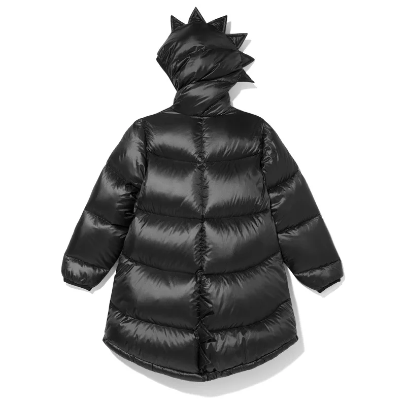 Bambini Parka piumino impermeabile addensare bambini Warm Down tuta da neve dinosauro Toddler Girl Boy Parka capispalla lunga