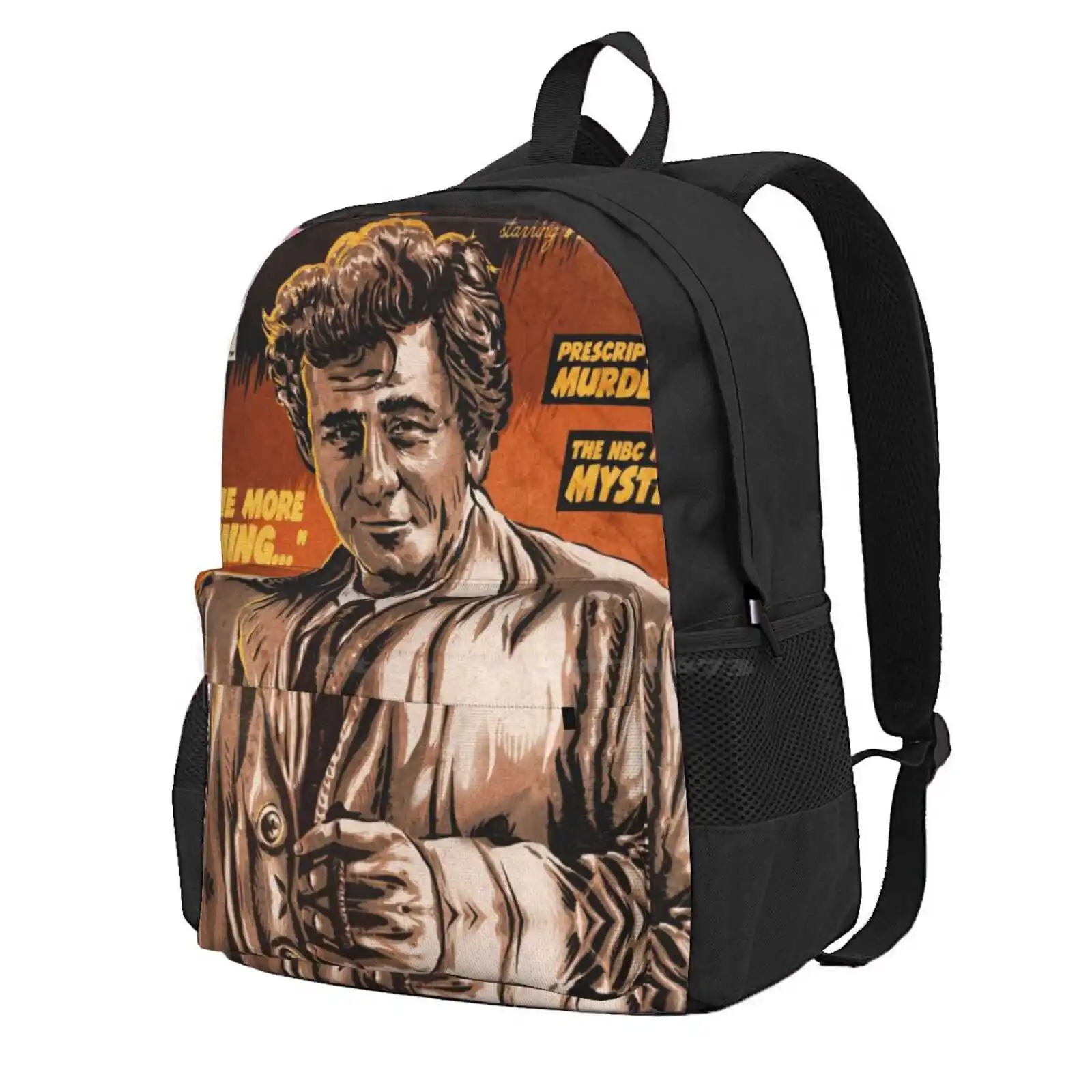 Columbo Tv Show Comic Hot Sale Schoolbag Backpack Fashion Bags Columbo Peter Falk Comic Vintage Tv Show Inspector Crime Just