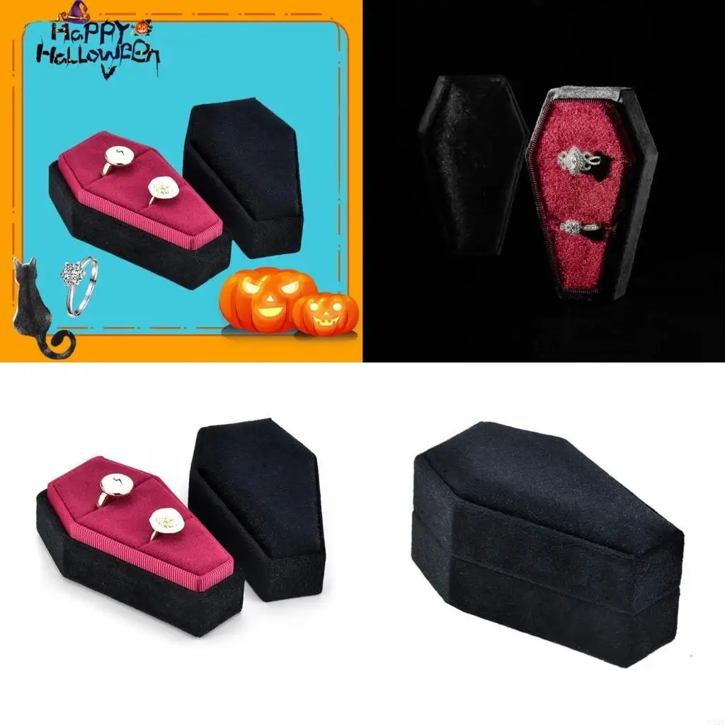 

Vintage Rings Holder Halloween Rings Box Versatile Coffin Organiser