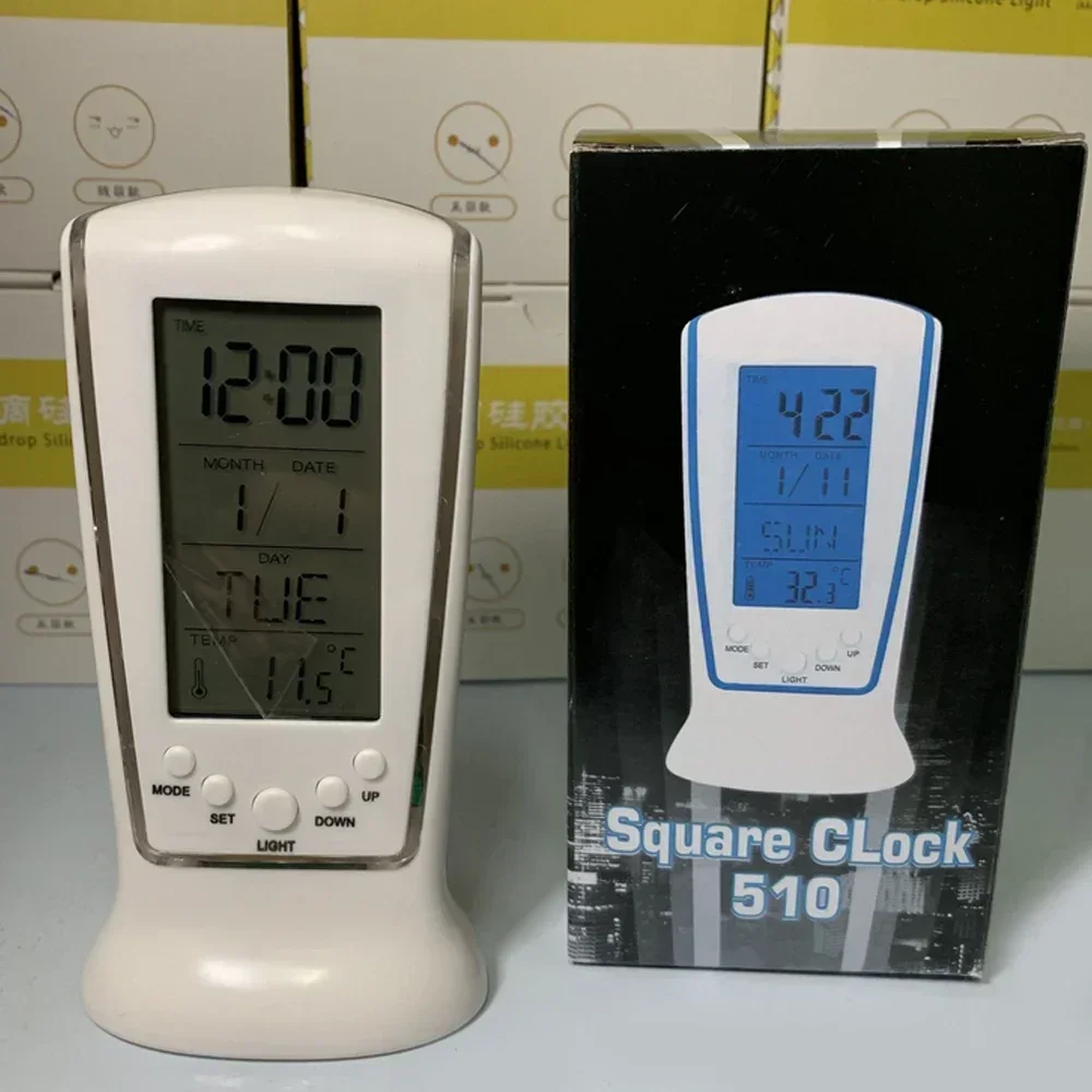 Digital Calendar Temperature LED Digital Alarm Clock with Blue Back light Electronic Calendar Thermometer Led Clock With Time