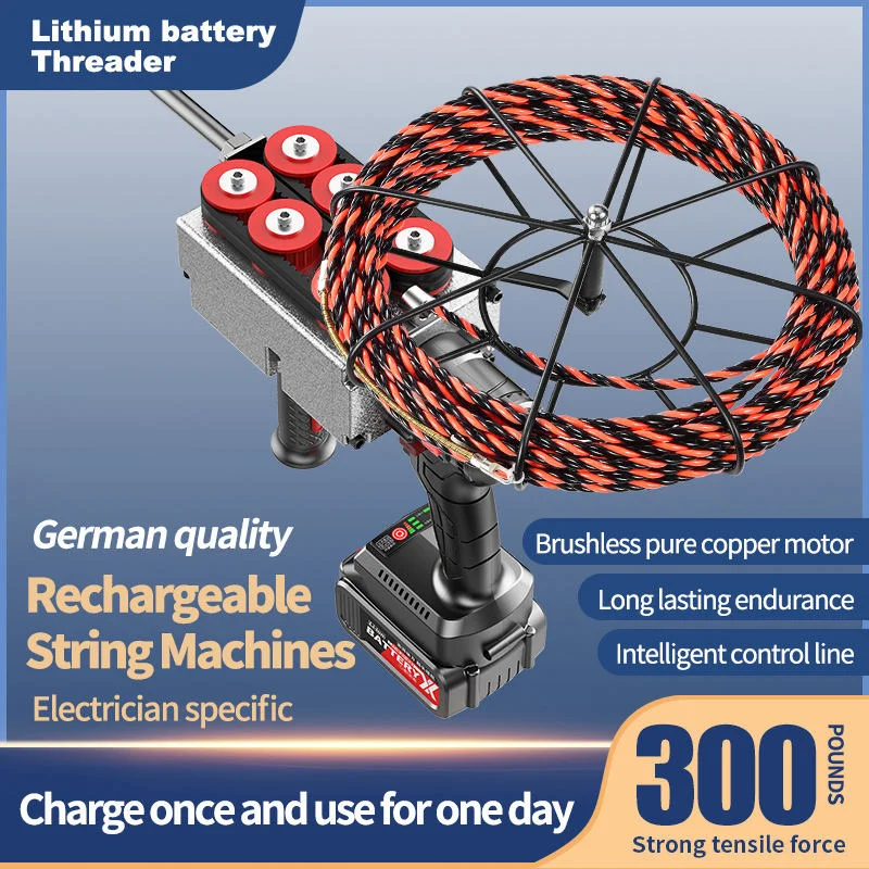 Picture 5: Brushless Lithium-ion Automatic Electrician Tools Stringing Machine Electric Wire Threading Machine Cable Puller