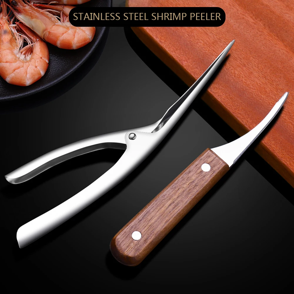 

2pcs Stainless Steel Shrimp Stripper And Shrimp Line Remove Knife Lobster Shell Remover Seafood Tools Kitchen Accessories