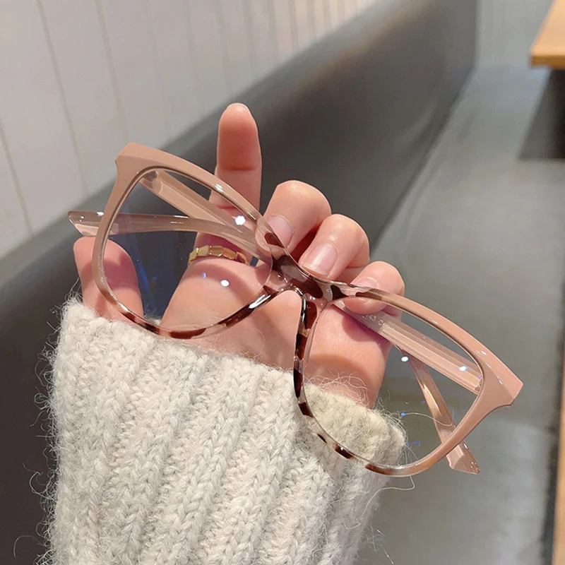 Optical Lenses Cat Eye Women's Eyeglasses Fashion Transparent Anti Blue Light With Frame Glasses Retro Ladies Clear Eyewear