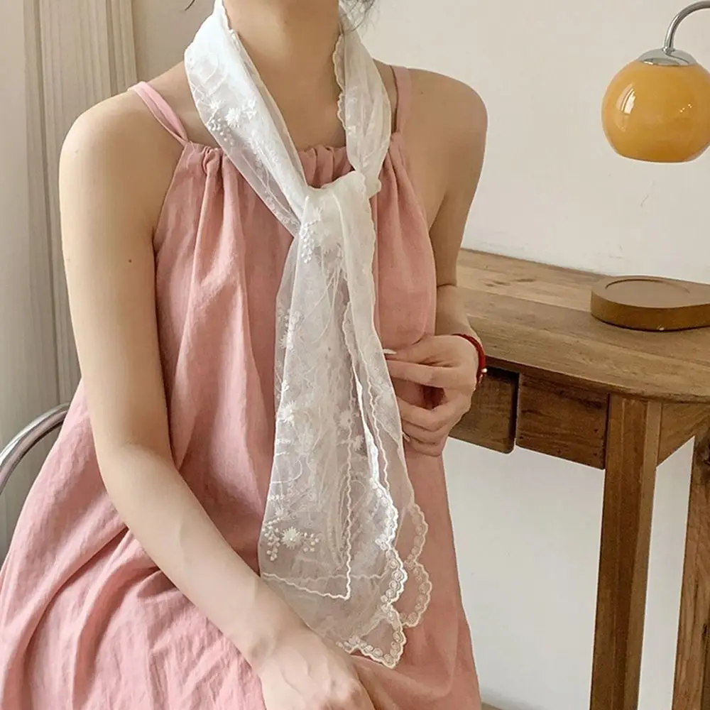 الشريط الدانتيل والتطريز وشاح الرجعية رقيقة الأوشحة الطويلة إكسسوارات الشعر خلع الملابس الديكور زهرة وشاح قبعة الشمس تقليم الديكور