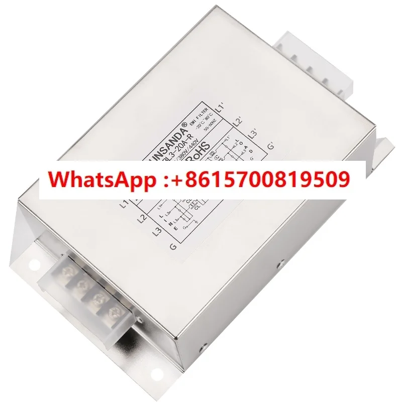 

Three-phase terminal block power supply filter 380v input and output servo filter 220v anti-interference