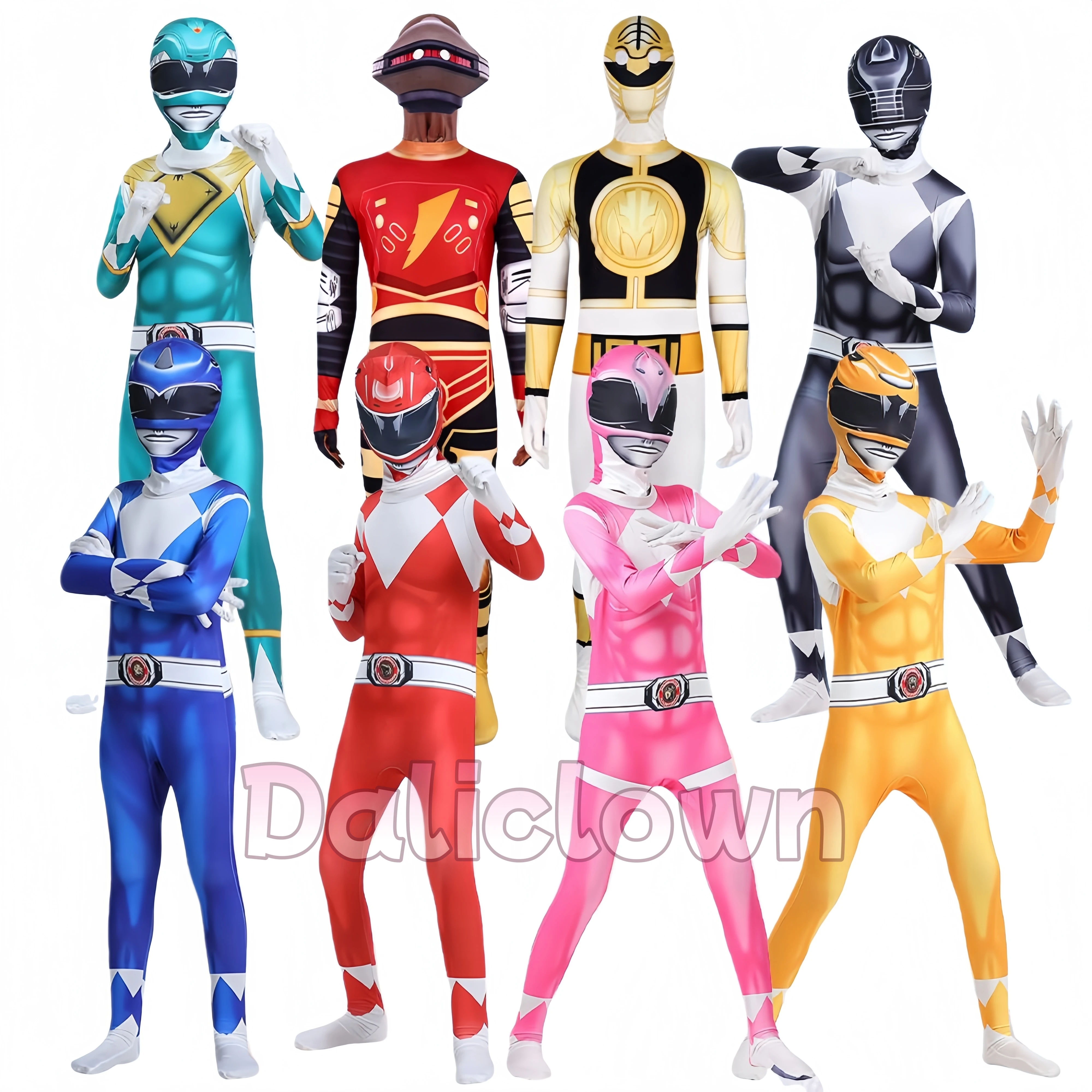 Enfants puissance Morpher super-héros samouraï Sentai Shinkenger Alpha Ranger Cosplay Fantasia Halloween Costume combinaison masque Costume