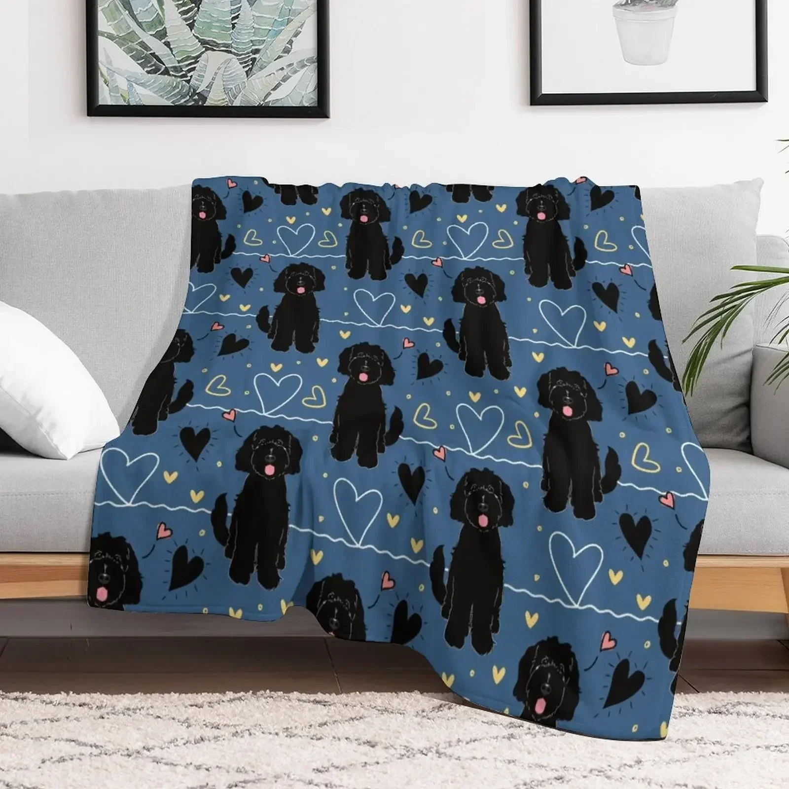 LOVE Black Goldendoodle Dog Throw Blanket Designers Blankets For Bed Picnic For Sofa Thin Blankets