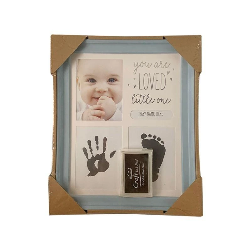 CORB Newborn Hand and Foot Print Ornaments 12 Months Photo Frame with Craft Pad Home Decoration Baby Kids Birthday Gift