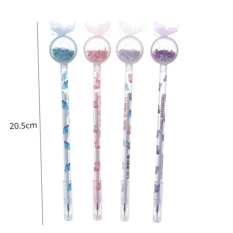 1Pcs Stationery Kawaii Gel Pens School Office Supply Novel Creative Butterfly Glitter Recreation Cute Gel Pen Ручки