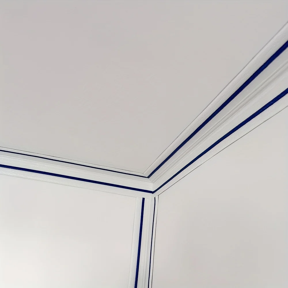 Widen Self Adhesive Ceiling Wall Sticker 3D Decorative Soft foam Background Frame Baseboard Sticker Anti-collision Strip