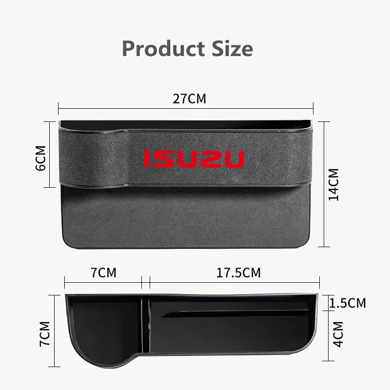 Suede Seat Side Storage Pocket for Car Seat Gap Filler Box for Isuzu D-MAX D MAX Dmax I II WFR VAN NFR ATV TROOPER