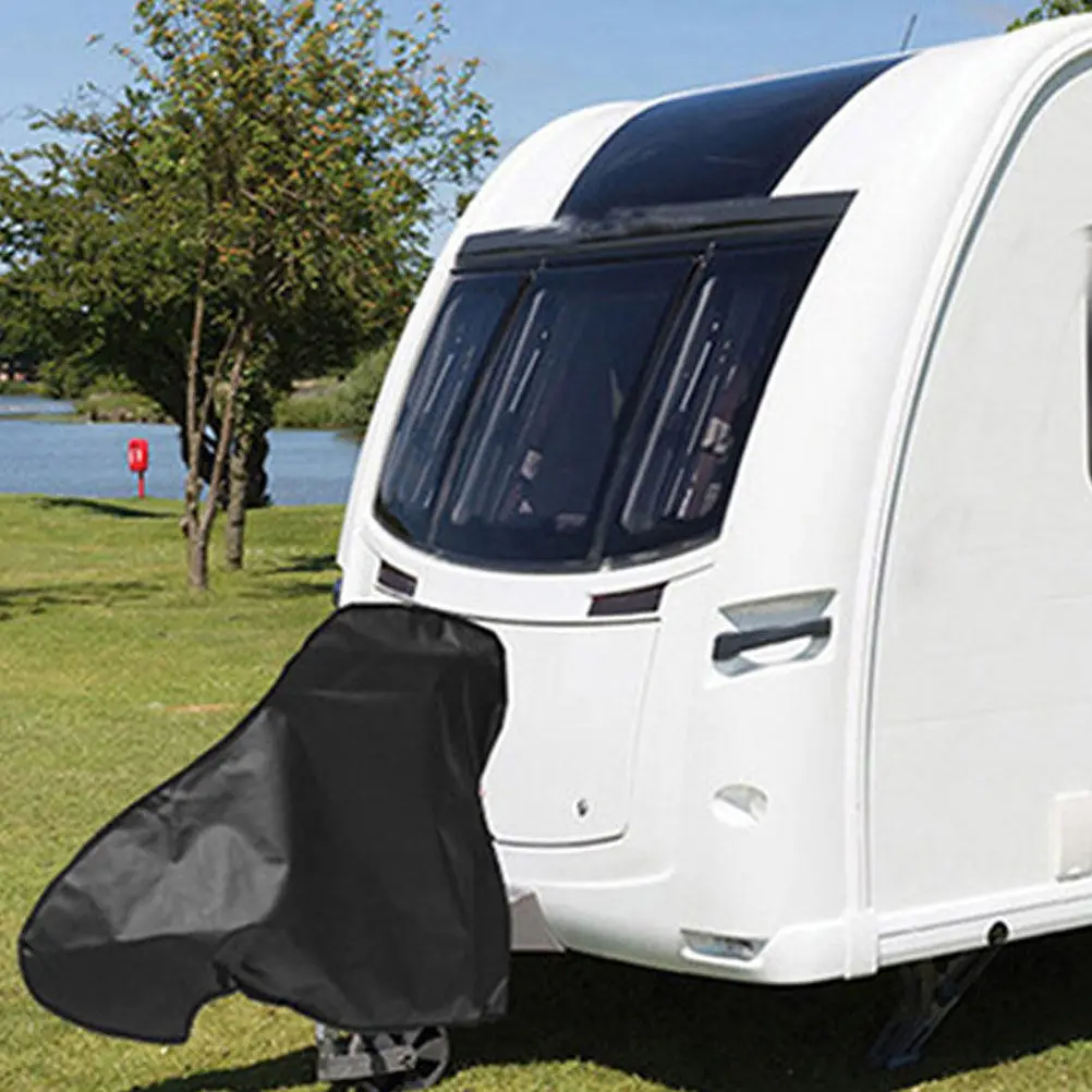 

Чехол для фаркопа 87x62 см из водонепроницаемой ткани Оксфорд, защита для караванов, черный, от пыли и дождя, складной, для хранения, необходимые аксессуары для буксировки