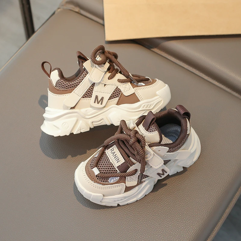 

Детские массивные кроссовки на платформе для малышей, на липучках, для мальчиков и девочек, сетчатые, спортивные, нескользящие, в стиле «папины кроссовки»