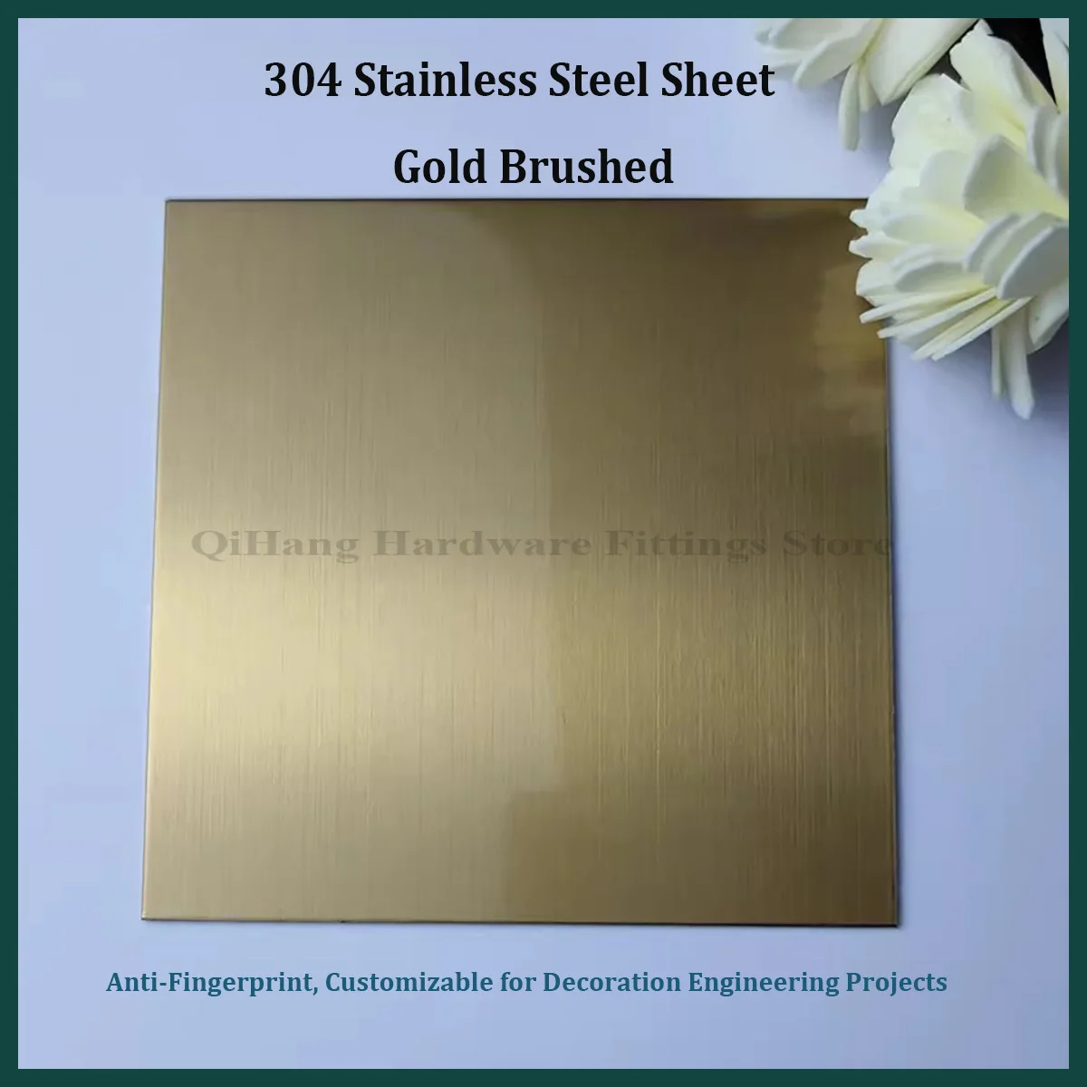 

High Quality Titanium Gold Brushed 304 Stainless Steel Sheet | Anti-Fingerprint, Customizable ，Decoration Engineering Projects