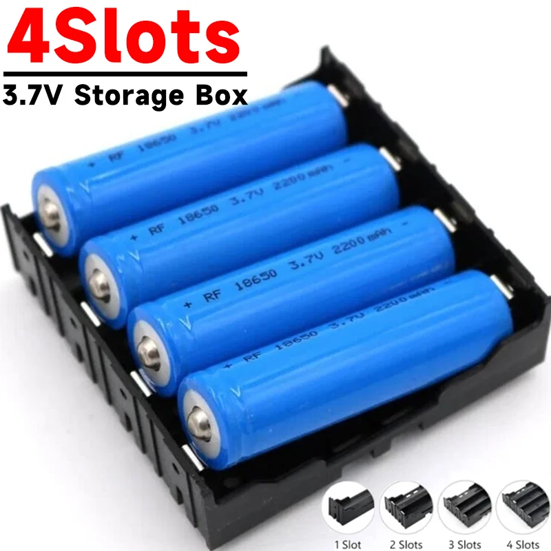 18650 Power Bank Cases 1X 2X 3X 4X Slots 18650 Battery Holder Storage Box Case 1 2 3 4 Slot Batteries Container with Hard Pin