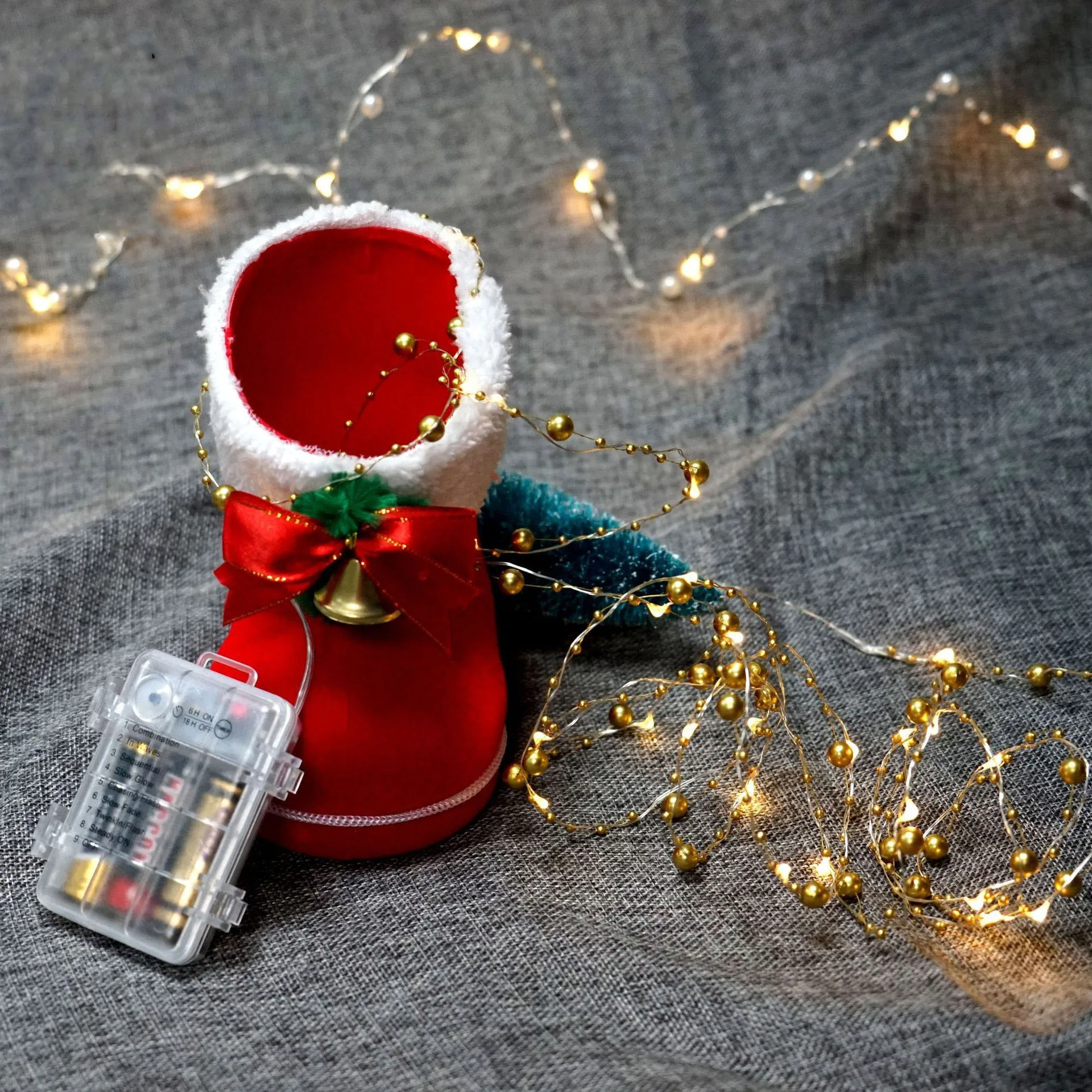 1 Stück intelligente LED-Kupferdraht-Lichterkette, perlförmige Lichterkette, batteriebetrieben für Zuhause, Weihnachtsdekoration, Weihnachten und Hochzeiten