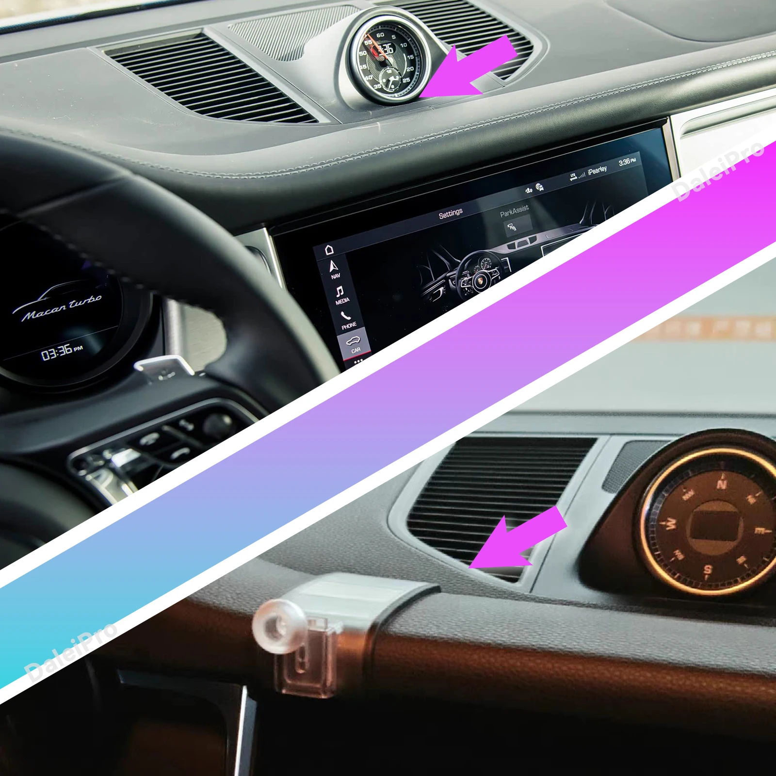 LHD RHD für Porsche Macan 2015 2016 2017 2018-2023 2024 2025 Auto-Handyhalterung, fahrzeugspezifische austauschbare Armaturenbrett-Handyhalterung – Detail 5