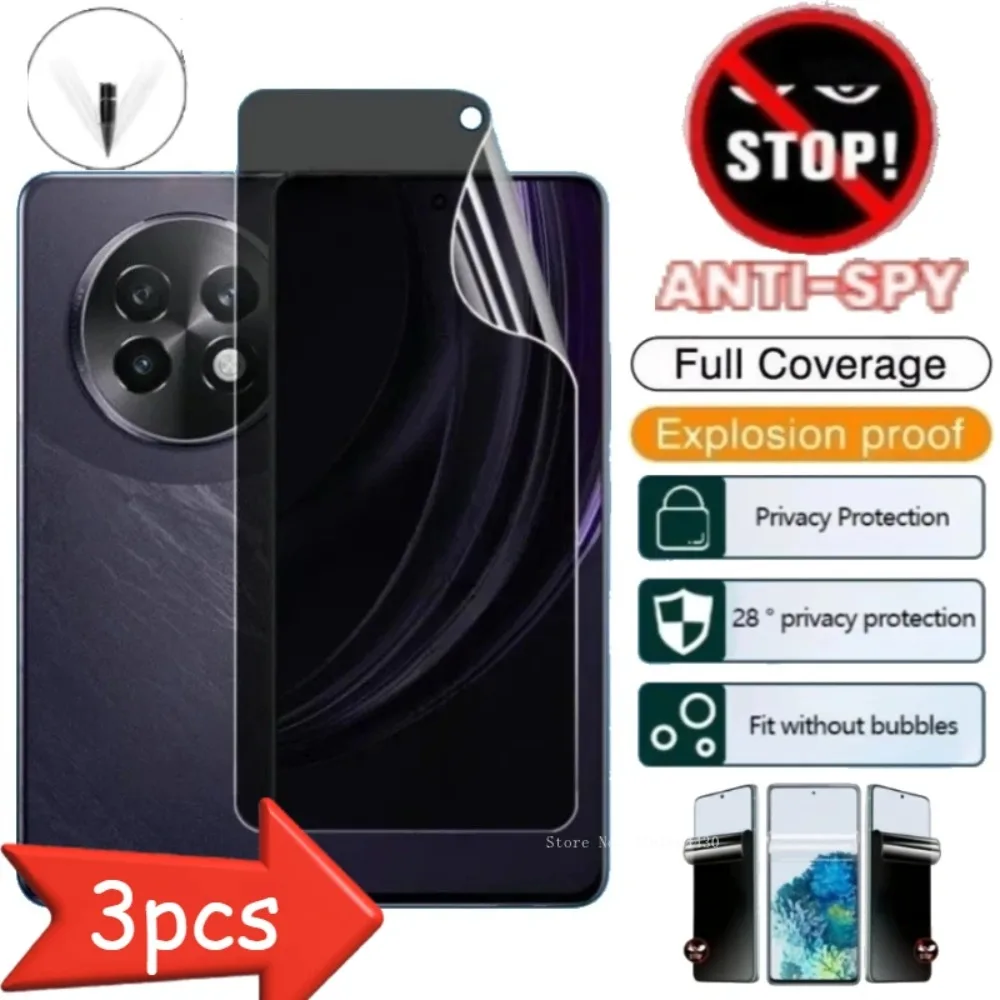Protectores de pantalla de película de hidrogel para Honor Magic 7 Pro 6 5, película suave antiespía para Honor Magic 6 5 Lite 7, prevención de mirones, 3 uds.