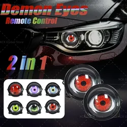 3 inch Devil Eye LED Headlight kit Car Dynamic Lights 12v with remote control control Eyes Retrofit Kits Headlight Assembly