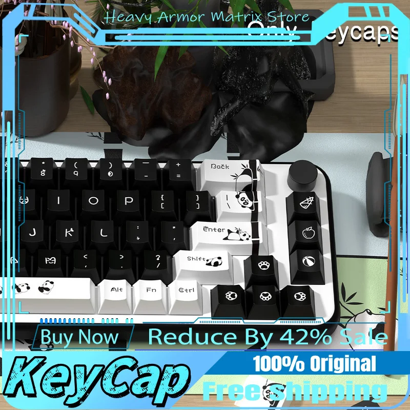 

Panda Theme Keycaps 138/158 Key Cherry Profile Pbt Mechanical Keyboard Anime Games Cartoon Cute Festival Gifts Collection Keycap